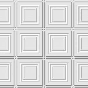 Pattern #306 - White - 2'x4' Faux Tin Ceiling Tile Pattern
