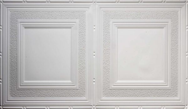 Pattern #509- White and Nickel - 2'x4' Faux Tin Ceiling Tile Pattern